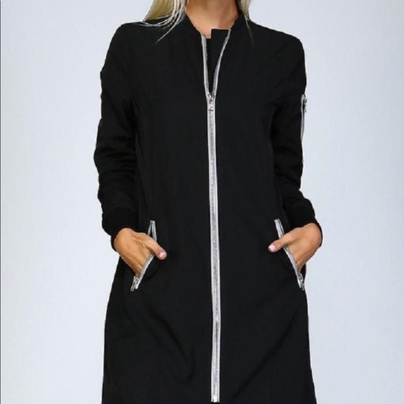 Listicle long bomber jacket - Picture 2 of 10